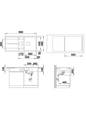 Blanco Metra 6s-F Beyaz Sılgranıt Eviye