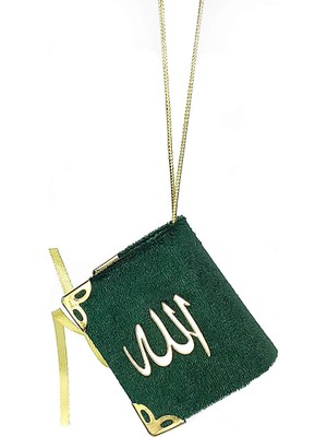 İhvan Online Kadife Kaplı Mini Kuranı Kerim - Sade Arapça - Yeşil - Bilgisayar Hatlı