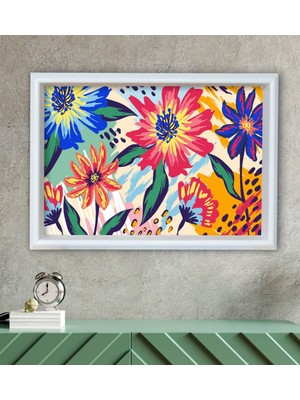 Bk Gift Çiçekler Tasarımlı Özel Ahşap Çerçeveli Tablo 30X46CM-2