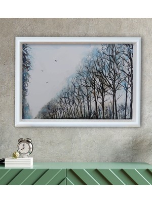 Bk Gift Ağaçlar Tasarımlı Özel Ahşap Çerçeveli Tablo 30X46CM-2