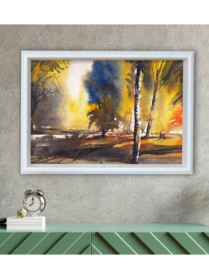 Bk Gift Ağaçlar Tasarımlı Özel Ahşap Çerçeveli Tablo 30X46CM-5