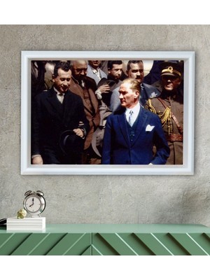 Bk Gift Atatürk Temalı Özel Ahşap Çerçeveli Tablo 30X46CM-50