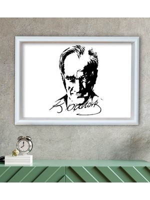 Bk Gift Atatürk Silüet Temalı Özel Ahşap Çerçeveli Tablo 30X46CM-1