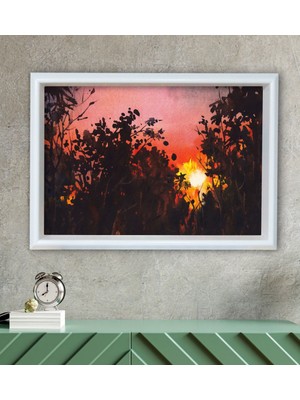 Bk Gift Gün Batımı Tasarımlı Özel Ahşap Çerçeveli Tablo 30X46CM-2