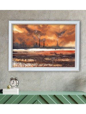 Bk Gift Göl Tasarımlı Özel Ahşap Çerçeveli Tablo 30X46CM-2