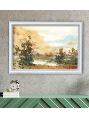 Bk Gift Göl Tasarımlı Özel Ahşap Çerçeveli Tablo 30X46CM-1
