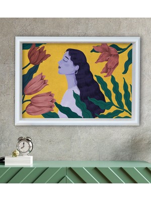 Bk Gift Woman Art Tasarımlı Özel Ahşap Çerçeveli Tablo 30X46CM-1