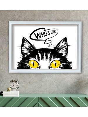 Bk Gift Whos There Tasarımlı Özel Ahşap Çerçeveli Tablo 30X46CM-1