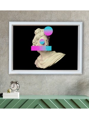 Bk Gift Vaporwave Style Tasarımlı Özel Ahşap Çerçeveli Tablo 30X46CM-1