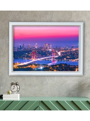 Bk Gift Istanbul Tasarımlı Özel Ahşap Çerçeveli Tablo 30X46CM-1