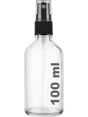 Afracam 100 cc Şeffaf Sprey Kapaklı 100 ml Siyah Fısfıs Kolonya Dezenfektan Cam Şişe 1 Adet