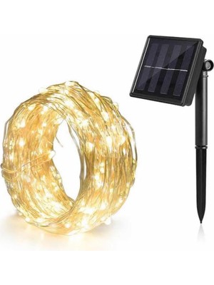 Magicledcorner 20 Metre Solar (Güneş Enerjili) Gümüş Tel LED Işık