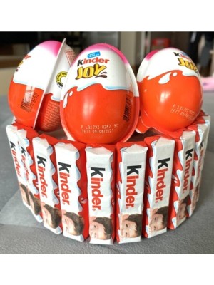 Kinder Çikolata Joy Sürpriz Yumurta Pasta Kinder Chocolate Joy Yumurta Pastası Hediye Pasta