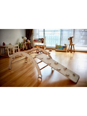 Kidoppo Pikler - Montessori Tırmanma Seti (Kemer - Taşlı Rampa) Aktivite Kemeri