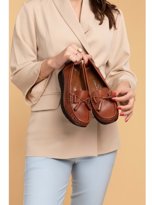 Gondol Deri Günlük Rahat Loafer Ayakkabı PYT.1200 - Taba - 38