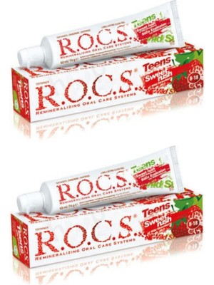 R.O.C.S. Teens Yaban Çileği Diş Macunu 8-18YAŞ (Flörürsüz) 60ML x 2 Adet