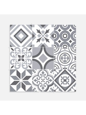 Tink Kendinden Yapışkanlı Geometrik 019 Desenli Pvc Karo 30X30 cm 4'lü 0,36 M2