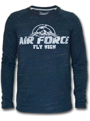 Fly Tshirt Airforce Erkek Uzun Kollu Sweatshirt - Lacivert