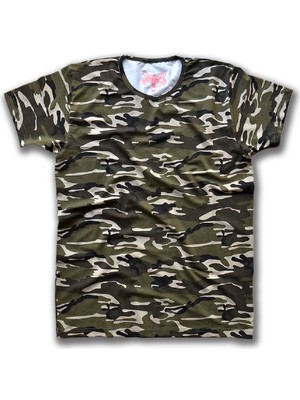 Fly Tshirt Camo Erkek Kısa Kollu T-Shirt - Yeşil