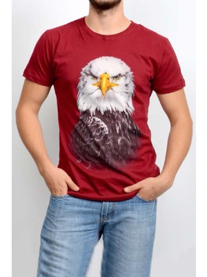 Fly Tshirt Eagle Erkek Kısa Kollu T-Shirt - Bordo