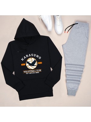 Trendypassion Kapüşonlu Karasuno Eşofman Takımı