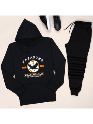 Trendypassion Kapüşonlu Karasuno Eşofman Takımı