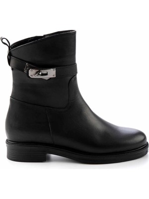 Bambi Siyah Leather Kadın Bot & Bootie K025312056