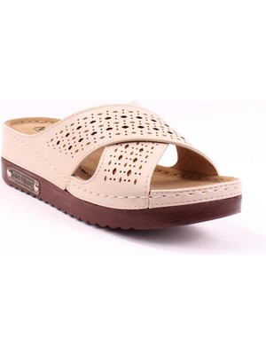 Dagoster DZA37-3025 Bej Günlük Ortopedik Kadın Terlik