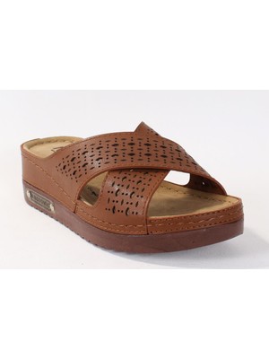 Dagoster DZA37-3025 Taba Günlük Ortopedik Kadın Terlik