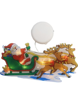 Dolity Noel Baba Işıklı Noel Pencere Dekorasyon Siluet, Ayrılabilir, Batarya Powered - Sled (Yurt Dışından)