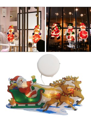 Dolity Noel Baba Işıklı Noel Pencere Dekorasyon Siluet, Ayrılabilir, Batarya Powered - Sled (Yurt Dışından)