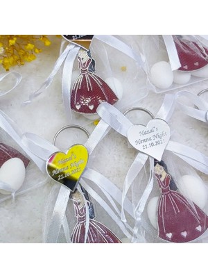 Hayaller Dükkanı 30 Adet Anahtarlık Pleksi Isimlikli Kına Gecesi Lik