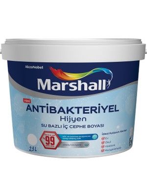Marshall Antibakteriyel Hijyen Iç Cephe Boyası Şifon 2.5 Lt