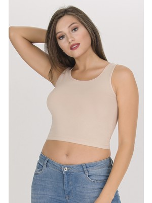 Sensu Kadın Kalın Askılı Ten Crop Büstiyer - BST1007