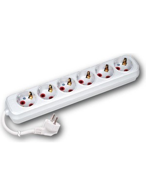 Horoz 6 Lı Topraklı 3 Metre Kablolu Grup Priz
