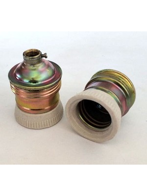 Marketcik Sarı Metal Porselen E27 Bronz Duy