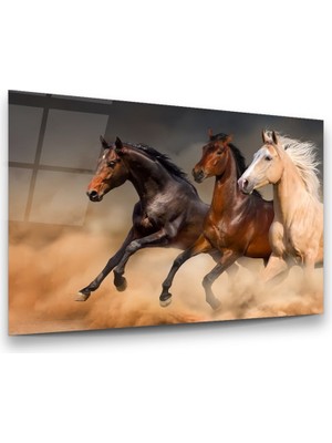 Glass Art Atlar Yatay Cam Tablo