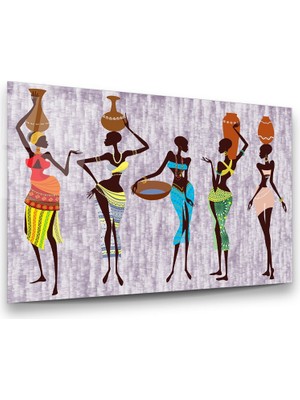 Glass Art Etnik Afrika Kadınlar Yatay Cam Tablo