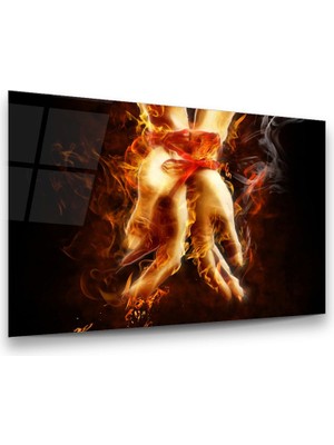 Glass Art Ikiz Alevler Yatay Cam Tablo