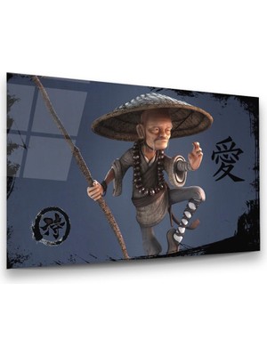 Glass Art Kung Fu ve Barış Yatay Cam Tablo