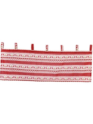 Dolity Kısa Baskılı Noel Perde Drape Tarama Asılı Tırmanma Valance Işık Engelleme Kapı Pencere Restoran Stüdyo Keten - Kırmızı, 137X61 cm 137X61 cm Kırmızı (Yurt Dışından)