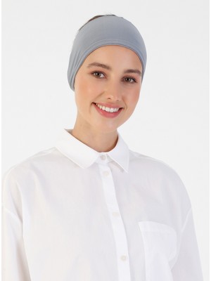 Ecardin Nefes Alan Kumaş Bandana Bone - Koyu Gri - Ecardin