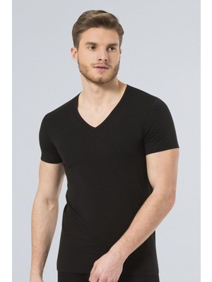 Türen 172 Siyah Erkek Likralı T-Shirt