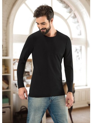 Anıt 1165 Siyah 3 Adet 0 Yaka Uzun Kol Erkek Fanila