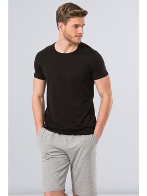 Cacharel 2169 Siyah Erkek Modal O Yaka Slim Fit T-Shirt