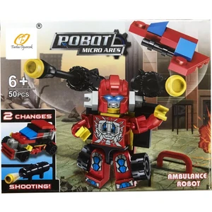 Farbu Oyuncak Farbu Parçalı Setler Araç Serisi 2 In 1 Robot Micro Ares Ambulance Robot SP4650 123-103
