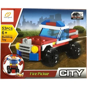 Farbu Oyuncak Farbu Parçalı Setler Araç Serisi 2 In 1 City Fire Pickup SP4649 123-117