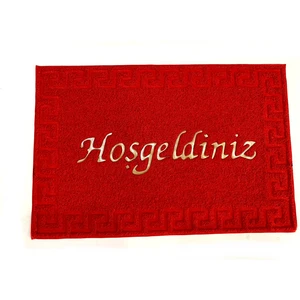 Bademler Halı Kapı Önü Paspas Hoşgeldiniz Yazılı Plastik Kıvırcık Paspas 40X60CM