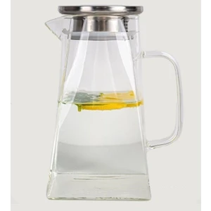 Fancy Metal Kapaklı Cam Sürahi 1200 ml