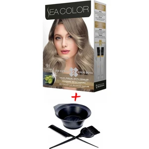 Sea Color Krem Saç Boyası 9.1 Elmas Sarısı 2 Tüplü Set + Boyama Seti